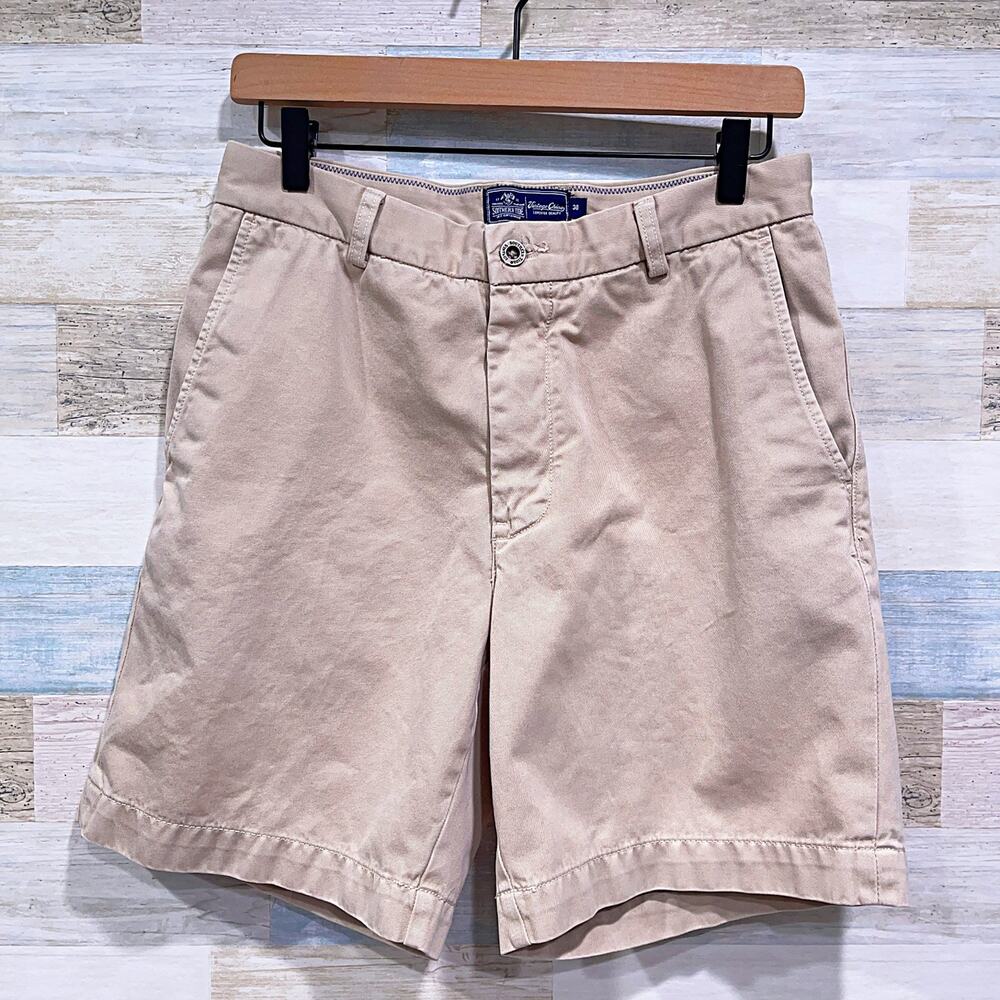 Southern Tide 7.5" Allen Fit Flat Front Chino Shorts Beige Khaki Cotton Mens 30